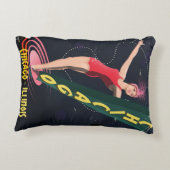 シカゴイリノイのヴィンテージ旅行ポスター アクセントクッション (裏面)