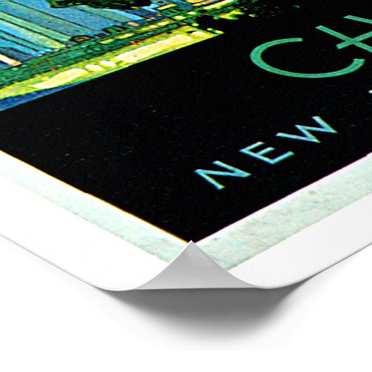 シカゴイリノイのヴィンテージ旅行 ポスター (角)