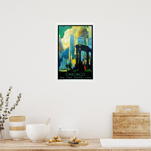 シカゴイリノイのヴィンテージ旅行 ポスター (キッチン)