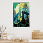 シカゴイリノイのヴィンテージ旅行 ポスター (キッチン)