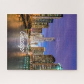 シカゴイリノイシティアットナイト ジグソーパズル (横)