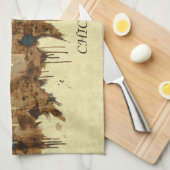 シカゴイリノイシティスケープ キッチンタオル (四つ折り)