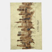 シカゴイリノイシティスケープ キッチンタオル (縦)