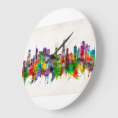 シカゴイリノイスカイライン ラージ壁時計 (傾斜)