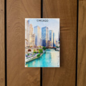 シカゴイリノイズウォーターカラーシティビュー ポストカード