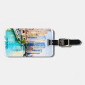 シカゴイリノイズウォーターカラーシティビュー ラゲッジタグ (正面横)