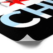 シカゴイリノイズシルエット4スターズヴィンテージトラベル ポスター (角)