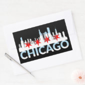 シカゴイリノイズシルエット4スターズヴィンテージトラベル 長方形シール (封筒)