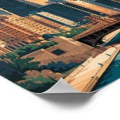 シカゴイリノイズスカイライントラベルアートヴィンテージ ポスター (角)