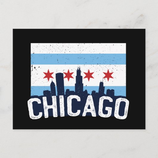 シカゴイリノイズスカイライン4スターズヴィンテージ ポストカード (正面)