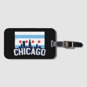 シカゴイリノイズスカイライン4スターズヴィンテージ ラゲッジタグ (正面横)