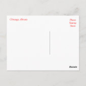 シカゴイリノイズナイトスカイライン旅行ポストカード ポストカード (裏面)