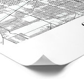 シカゴイリノイズブルーウォーター通りの地図 ポスター (角)