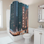 シカゴイリノイネオンアットナイト シャワーカーテン (インサイチュ)