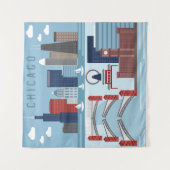 シカゴイリノイポスター タペストリー (正面)