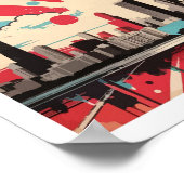 シカゴイリノイポップ・アートのアートトラベルイラストレーション ポスター (角)