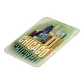 シカゴイリノイレトロヴィンテージ旅行ポスター マグネット (左側)