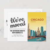 シカゴイリノイ州ヴィンテージ引っ越しましたはがき ポストカード (正面/裏面)