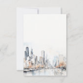 シカゴイリノイ市の風景の水の色結婚の 出欠カード (裏面)