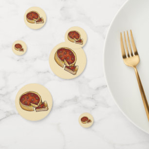 シカゴイリノイ深いディッシュペパロニピザグルメ コンフェッティ