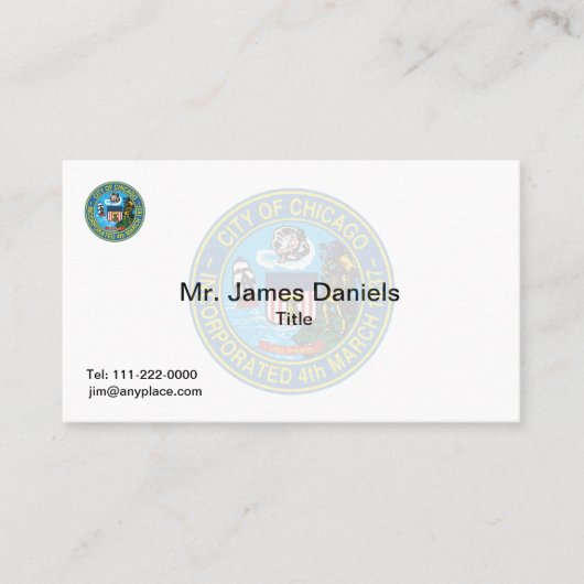 シカゴイリノイ素晴らしシール 名刺 (正面)
