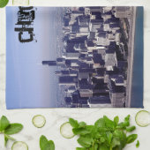 シカゴイリノイ風が強い都市公園の建物の運命 キッチンタオル (折り畳み)