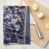 シカゴイリノイ風が強い都市公園の建物の運命 キッチンタオル (四つ折り)