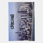 シカゴイリノイ風が強い都市公園の建物の運命 キッチンタオル (縦)