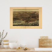 シカゴイリノイ1892アンティークパノラママップ ポスター (キッチン)