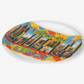 シカゴイリノイILの古いヴィンテージ旅行記念品 ペーパープレート (アングル)