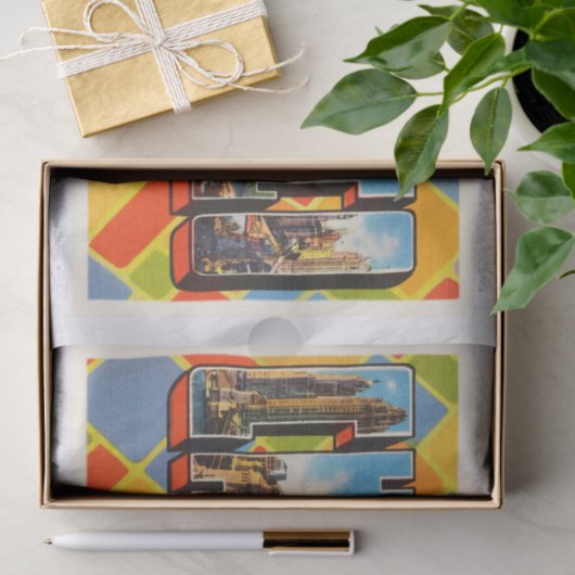 シカゴイリノイILの古いヴィンテージ旅行記念品 薄葉紙 (ギフト)