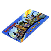 シカゴイリノイILラージレターはがきマグネット マグネット (左側)