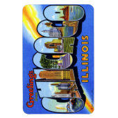 シカゴイリノイILラージレターはがきマグネット マグネット (縦)