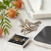 シカゴイリノイUSAシカゴスカイラインアットナイト キーホルダー (側面)