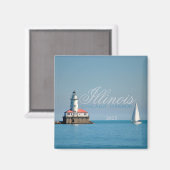 シカゴイリノイUSA旅行お土産冷蔵庫用マグネット マグネット (正面/裏面)