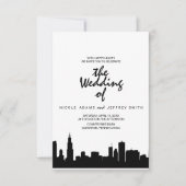 シカゴイルスカイラインシティスケープ結婚式招待状 招待状 (正面)