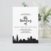 シカゴイルスカイラインシティスケープ結婚式招待状 招待状 (スタンド正面)