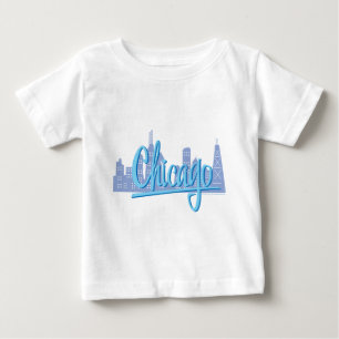 シカゴウィンディシティスカイライン ベビーTシャツ