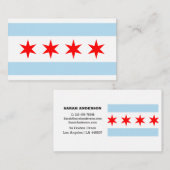 シカゴエレガント国旗/アメリカ 名刺 (正面/裏面)