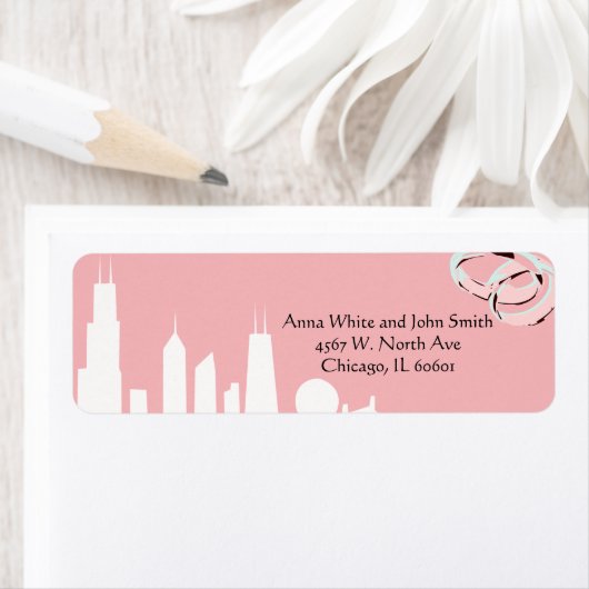 シカゴエレガント結婚スモダン線 ラベル (インサイチュ)