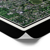 シカゴオハレインターナショナルエアポートイリノイ衛星地図 ポスター (角)