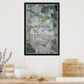 シカゴオハレインターナショナルエアポートイリノイ衛星地図 ポスター (キッチン)