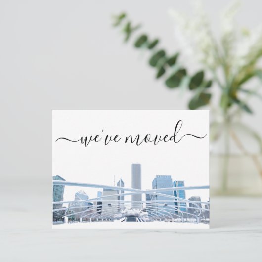 シカゴオフィス移転のお知らせポストカード 案内ポストカード (スタンド正面)