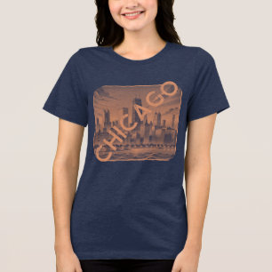 シカゴオレンジタン名グラフィックTシャツ トライブレンドＴシャツ