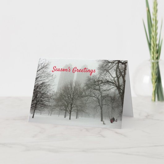 シカゴクリスマスカードシーズンズグリーティングホリデー カード (正面)