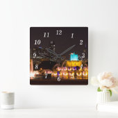 シカゴグラントパークウォールクロック スクエア壁時計 (ホーム)