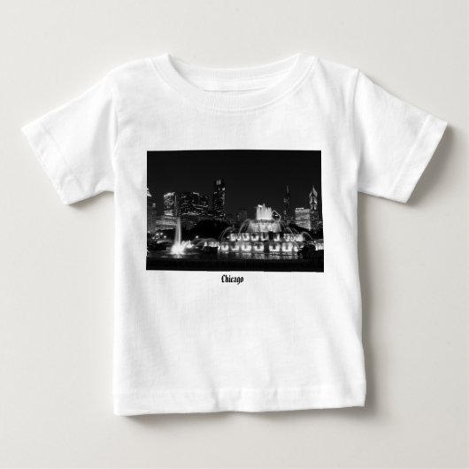シカゴグラントパークグレースケール ベビーTシャツ (正面)