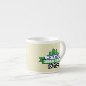 シカゴグリーンリボンタキシロゴ – ファンアート エスプレッソカップ (正面右)