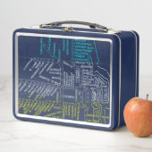 シカゴサブウェイマップ/トレインストップカラフルヴィンタグ メタルランチボックス (インサイチュ)