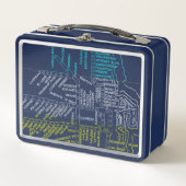 シカゴサブウェイマップ/トレインストップカラフルヴィンタグ メタルランチボックス (正面)